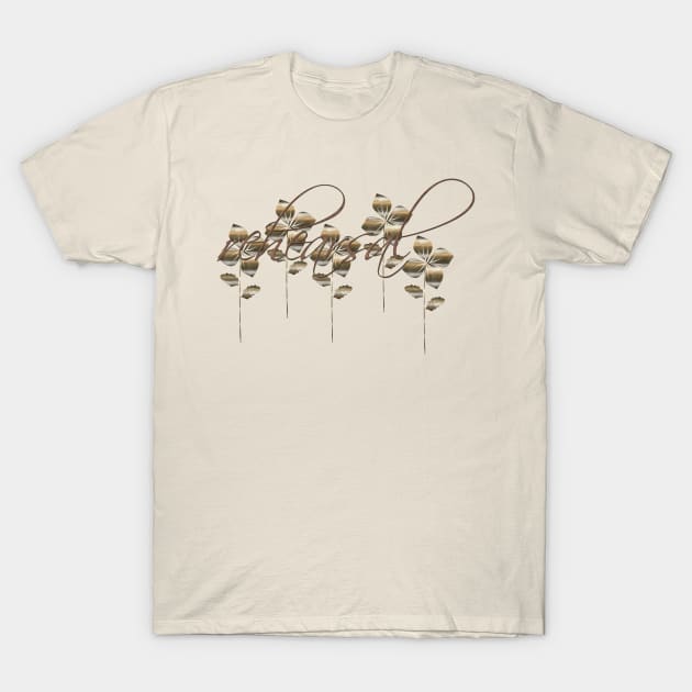 Pretty Gold Flowers T-Shirt by technotext